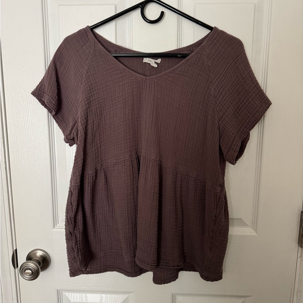 Women's Mauve Short Sleeve Top